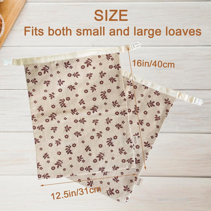 2 Pack Beeswax Bread Bags for Sourdough,Reusable Cotton Beeswax Bag for Homemade Bread,Freezer-Friendly & Freshness Preservation Storage to Keep Fresh.
