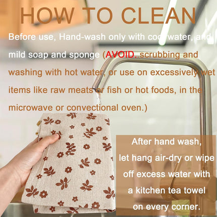 2 Pack Beeswax Bread Bags for Sourdough,Reusable Cotton Beeswax Bag for Homemade Bread,Freezer-Friendly & Freshness Preservation Storage to Keep Fresh.