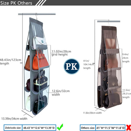 Purse Organizer - 2 Pack, Purse Hanger、 Heavy Duty、Purse Organizer for Closet、Thicken Metal Hooks,Hand Bag Storage Organizer、Purse Organizer, Grey.