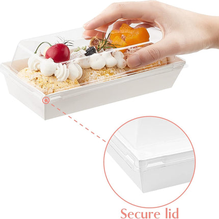 Charcuterie Boxes with Clear Lids, 50 Pack White Bakery Boxes, Cookie Boxes, Small Treat Boxes for Pastry, Sandwich, Cupcakes, Strawberries, Dessert To Go Containers.