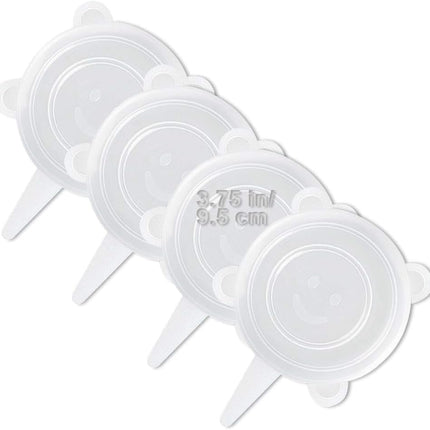 4 Pack Same Size Silicone Stretch Lids, Thicker Reusable Sturdy Silicone Container Cover, Expandable Food Storage Covers, Dishwasher and Freezer Safe, 3.75in(9.5cm).