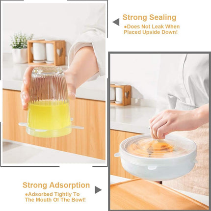 4 Pack Same Size Silicone Stretch Lids, Thicker Reusable Sturdy Silicone Container Cover, Expandable Food Storage Covers, Dishwasher and Freezer Safe, 3.75in(9.5cm).