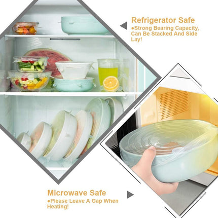 4 Pack Same Size Silicone Stretch Lids, Thicker Reusable Sturdy Silicone Container Cover, Expandable Food Storage Covers, Dishwasher and Freezer Safe, 3.75in(9.5cm).