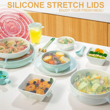 4 Pack Same Size Silicone Stretch Lids, Thicker Reusable Sturdy Silicone Container Cover, Expandable Food Storage Covers, Dishwasher and Freezer Safe, 3.75in(9.5cm).