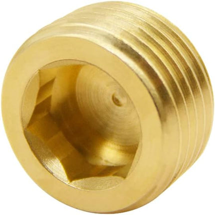 5PCS 1/2" NPT Male Brass Pipe Plug Counter Sunk Internal Hex Thread Pipe Plug.