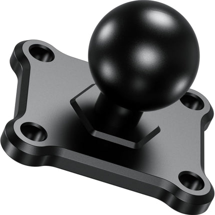 1'' Ball Mount Base with Aluminum Alloy 4-Hole AMPS Square Plate Compatible with RAM Mounts B Size 1 Inch Ball Double Socket Arm.