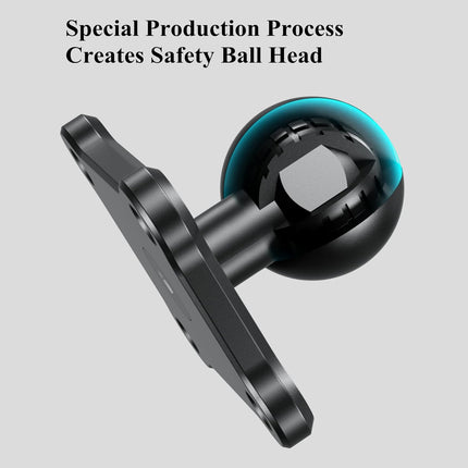 1'' Ball Mount Base with Aluminum Alloy 4-Hole AMPS Square Plate Compatible with RAM Mounts B Size 1 Inch Ball Double Socket Arm.
