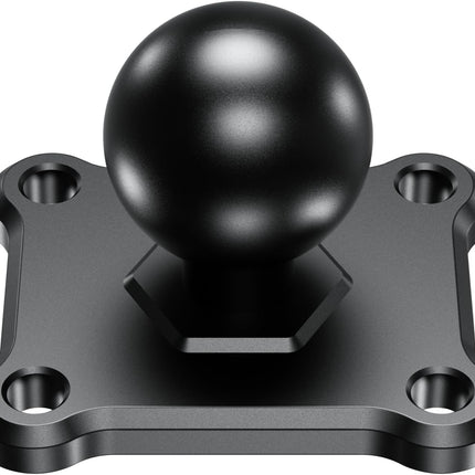 1'' Ball Mount Base with Aluminum Alloy 4-Hole AMPS Square Plate Compatible with RAM Mounts B Size 1 Inch Ball Double Socket Arm.