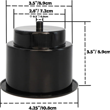 Black Plastic Cup Drink Holder Insert with Drain for Marine Boat RV Camper, 4PCS.