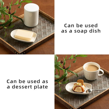 Ceramic Spoon Rest for Kitchen Counter 5.1 Inch Porcelain Spoon Holder Farmhouse Cooking and Coffee Spoon Rest for Stove Top (white).