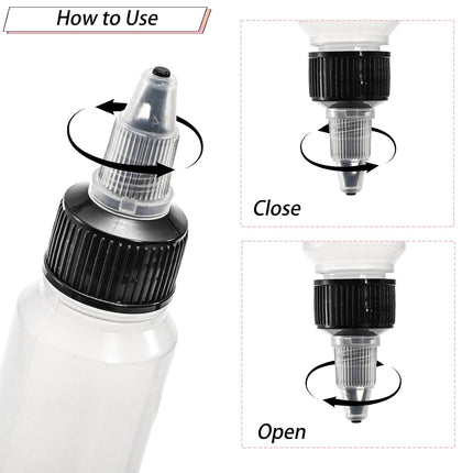 40 Pack 1oz Dispensing Bottles, Boston Round HDPE Plastic Bottle with Twist Top Cap, Empty Plastic Squeeze Bottle.