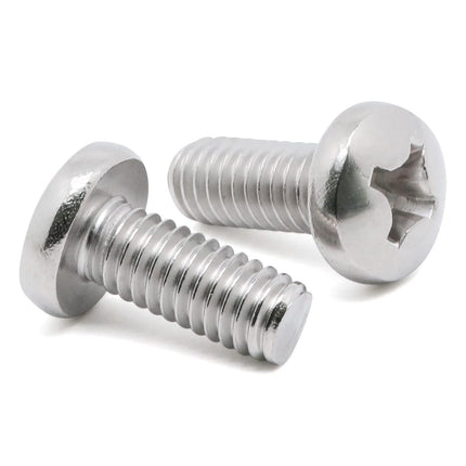 8-32 x 1/2" (1/4" to 3" Available) Pan Head Machine Screws, Full Thread, 304 Stainless Steel 18-8, Pack of 100.