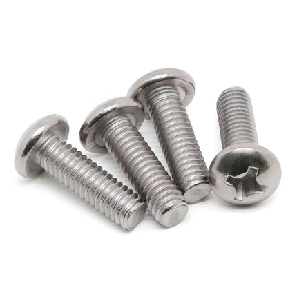 8-32 x 1/2" (1/4" to 3" Available) Pan Head Machine Screws, Full Thread, 304 Stainless Steel 18-8, Pack of 100.