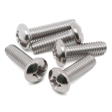 8-32 x 1/2" (1/4" to 3" Available) Pan Head Machine Screws, Full Thread, 304 Stainless Steel 18-8, Pack of 100.