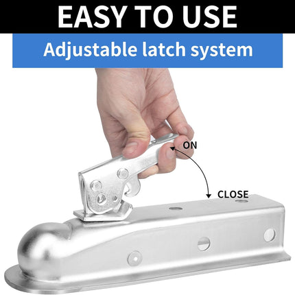 Straight Trailer Tongue Coupler for 2" Ball, 2" Channel Width Trailer Coupler 3,500LBS.