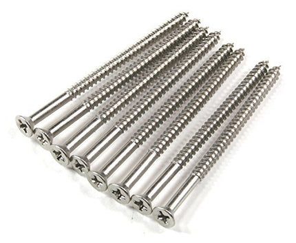 Satin Nickel Wood Screws, Heavy-Duty Screws for Doors, Cabinets, Furniture & DIY Projects (9 x 3 Inch – 24 Pack).