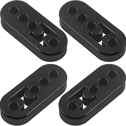 Rubber Exhaust Hanger 4 Pack, 4 Holes Adjustable Muffler Hanger, Universal Muffler Exhaust System, Insulator Bushing Mount, Weather-Proof High Density Tail Pipe Hanger.