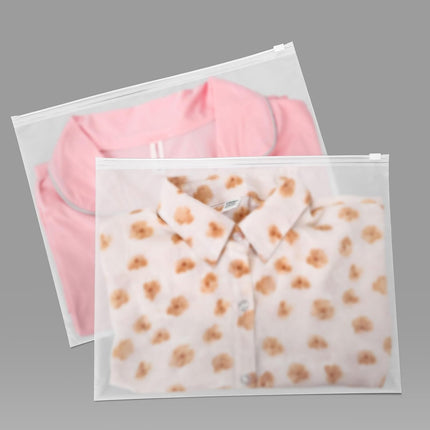 25 Pcs 13x10 Inch Frosted Resealable Clothing Bags - 3 Mil Heavy-Duty Plastic Packaging for Apparel Storage | Travel & Small Business Organizer for Shirts, Delicate Garments-No Vent Holes.
