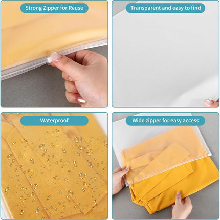 25 Pcs 13x10 Inch Frosted Resealable Clothing Bags - 3 Mil Heavy-Duty Plastic Packaging for Apparel Storage | Travel & Small Business Organizer for Shirts, Delicate Garments-No Vent Holes.