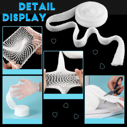 2 Rolls Tubular Bandage Elastic Net Wound Dressing Stretch Dressing Retainer Tubular Elastic Gauze Bandage for Wound Arm, Without The Use of Adhesive Tape (Size 4 for Arm, Leg or Foot).