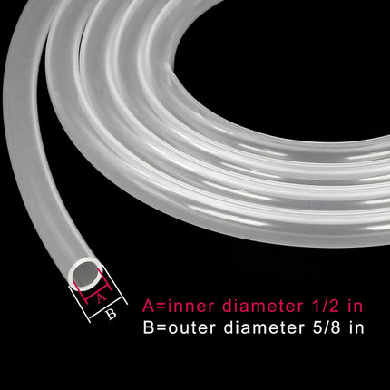 Silicone Tubing 1/2" ID x 5/8" OD - 10ft Length Food Grade Silicon Tube Flexible High Temp Pure Silicone Hose for Home Brewing Wine making (9.84ft).