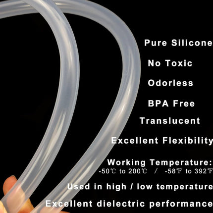 Silicone Tubing 1/2" ID x 5/8" OD - 10ft Length Food Grade Silicon Tube Flexible High Temp Pure Silicone Hose for Home Brewing Wine making (9.84ft).