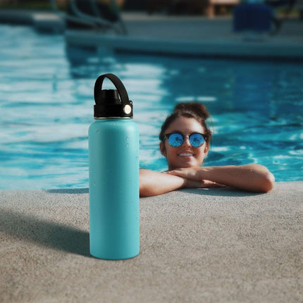 Wide Mouth Lid with Flexible Handle Compatible with Hydro Flask 12/16/18/20/32/40/64 Oz, Fits Simple Modern, Takeya, Iron Flask, BUZIO and Most Wide Mouth Water Bottles (Black, 1 Pack).