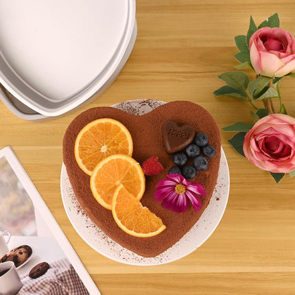 8 Inch Heart Cake Pan, Set of 2 Heart Shaped Cake Pans with 60 Pieces Parchment Paper, Non-stick Cake Baking Pans for Kitchen Birthday Wedding.