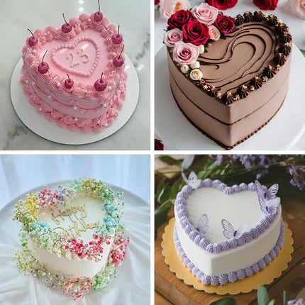 8 Inch Heart Cake Pan, Set of 2 Heart Shaped Cake Pans with 60 Pieces Parchment Paper, Non-stick Cake Baking Pans for Kitchen Birthday Wedding.