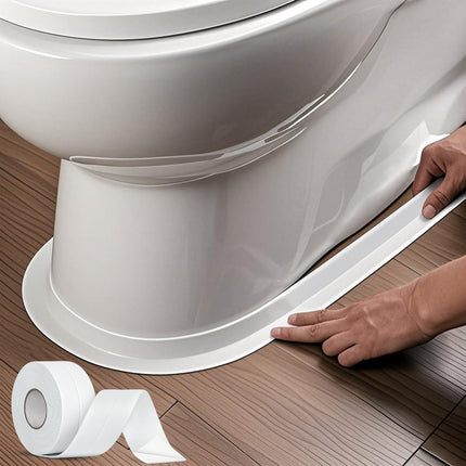 White Waterproof Caulk Tape, Self-Adhesive for Toilet, Tub, Kitchen, Corners,Bathroom Surfaces, Easy Application, 1-1/2 Inch x 10-1/2 Feet-1roll.