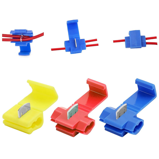 150 pcs Quick Splice Wire Connectors, Solderless Snap Electrical Connector, Blue, Wire Splice Connector, Insulated Wire Crimp Connectors Terminal Joint 22-10 AWG.