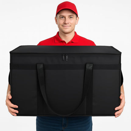 3-Pack Insulated Food Delivery Bag, XXXL Pizza Cooler Bags, Rideshare Delivery Bag, Thermal Cold/Hot Styrofoam Carrier for Catering/Shopping/Travel/Car, Warmer/Frozen.