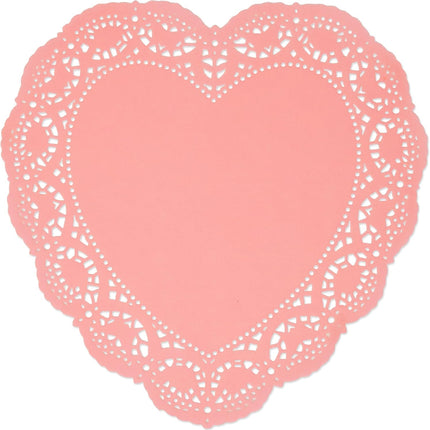 96 Count Heart Doilies 10" Red Pink and White Paper Lace Doilies for Valentine Day Decorations Crafts for Valentine's Day.