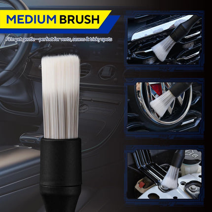 7PCS Car Deng Brush Kit - Ultra Soft Boars Hair Car Interior Deng Brushes, Includes 4 Different Brushes, Multi-use for Cleaning Interior or Exterior - Perfect Car Accessory Gift.