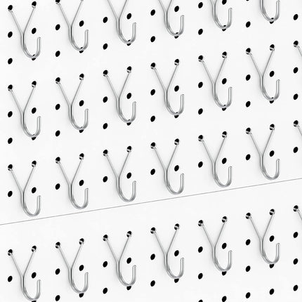 80 Pack Pegboard Hooks J-Hook – 1 Inch Silver J Hooks for Pegboard – Heavy Duty Peg Board Hooks for Hanging Jewelry, Keys, Retail Items & Small Tools – Fits 1/8” & 3/16” Pegboards.