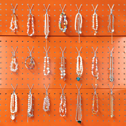 80 Pack Pegboard Hooks J-Hook – 1 Inch Silver J Hooks for Pegboard – Heavy Duty Peg Board Hooks for Hanging Jewelry, Keys, Retail Items & Small Tools – Fits 1/8” & 3/16” Pegboards.