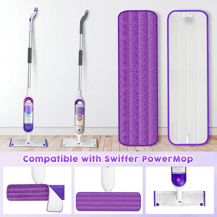 6 Pack Reusable Mop Pads for Swiffer PowerMop, Super Absorption, Multi-Surface ood Floor Cleaning, Machine Washable Up to 100 Times, Durable, Suitable for All Finished Floors.