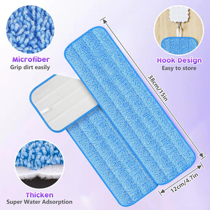 6 Pack Reusable Mop Pads for Swiffer PowerMop, Super Absorption, Multi-Surface ood Floor Cleaning, Machine Washable Up to 100 Times, Durable, Suitable for All Finished Floors.
