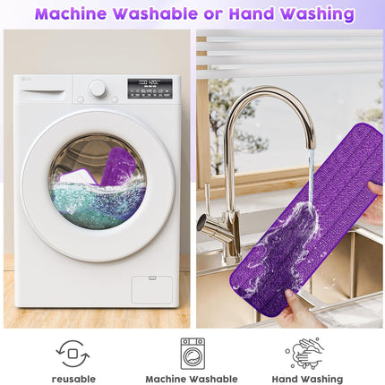 6 Pack Reusable Mop Pads for Swiffer PowerMop, Super Absorption, Multi-Surface ood Floor Cleaning, Machine Washable Up to 100 Times, Durable, Suitable for All Finished Floors.