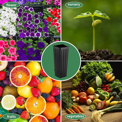 50 Pcs 12" Tall Tree Pots Plastic Deep Nursery Pots Tall Nursery Tree Pots Plant Deep Seedling Pots, Flower Plant Container Pots with 3 Pcs Garden Tools for Indoor Outdoor Use.