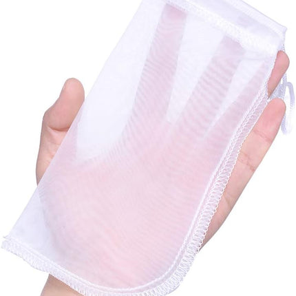 Media Filter Bag Aquarium Extra Fine,Reusable 180 Micron Drawstring Mesh Filter Bags for Very Fine Resins Filter (7.5"*3.6" (6 Pack)).