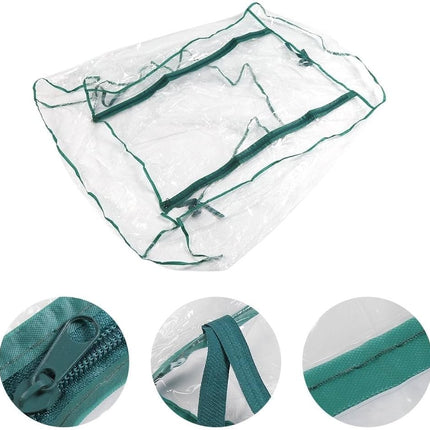 4-Tier Greenhouse Replacement Cover Clear PVC Greenhouse Cover with Roll-Up Zipper Door - 27" L x 19" W x 63" H.