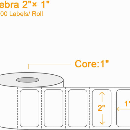 【15600 Labels/12 Rolls】 3-Proof 1" Core  2" x 1" Direct Thermal Label (51mm x 25mm) Multipurpose Shipping Address Barcodes Labels Compatible for Zebra & Rollo Desktop Label Printer.