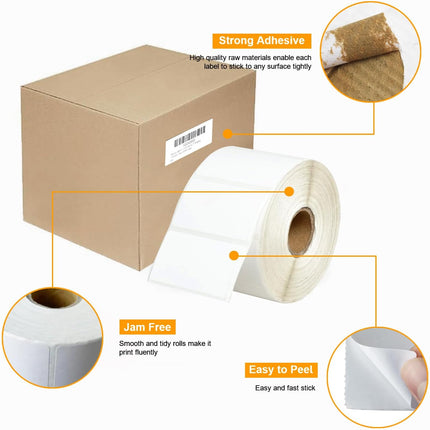 【15600 Labels/12 Rolls】 3-Proof 1" Core  2" x 1" Direct Thermal Label (51mm x 25mm) Multipurpose Shipping Address Barcodes Labels Compatible for Zebra & Rollo Desktop Label Printer.