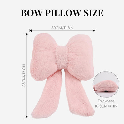 2 Pack Bow Car Headrest Pillows Plush Neck Pillows for Travel Driving Office Chair Head Support Cushions, Also Cute Car Decor Accessories for Women (Pink).