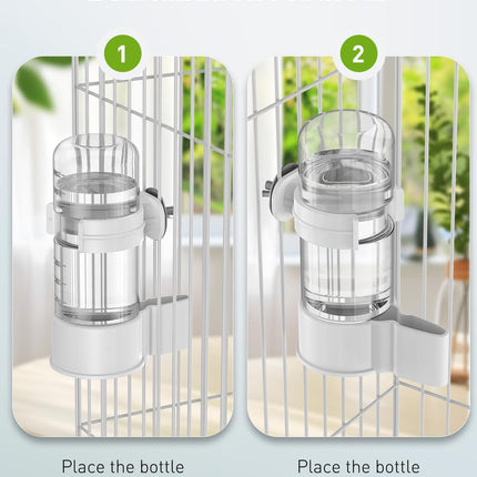 Bird Water Dispenser, Automatic Water Feeder, Plastic Cage Water Dispenser, White Parrot Waterer for Small Parakeet Cockatiel Budgie Lovebirds (Not Fit for Food Feeding).