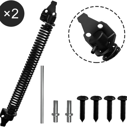 2 Pack 14" Fence gate Spring self Closing and Adjustable for Wooden or Vinyl Fence,Carbon Steel,Black(gate spring-14-2").