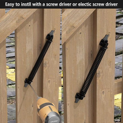 2 Pack 14" Fence gate Spring self Closing and Adjustable for Wooden or Vinyl Fence,Carbon Steel,Black(gate spring-14-2").