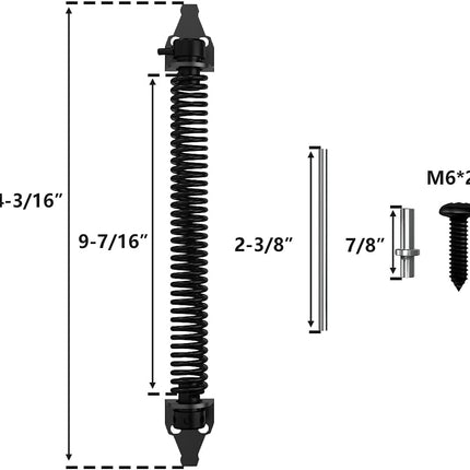 2 Pack 14" Fence gate Spring self Closing and Adjustable for Wooden or Vinyl Fence,Carbon Steel,Black(gate spring-14-2").