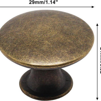 16 Pack Antique Brass Cabinet Knobs, Round Dresser Knobs Kitchen Drawer Knob, Single Hole Cupboard Door Knob Dresser Drawer Pulls Handles.